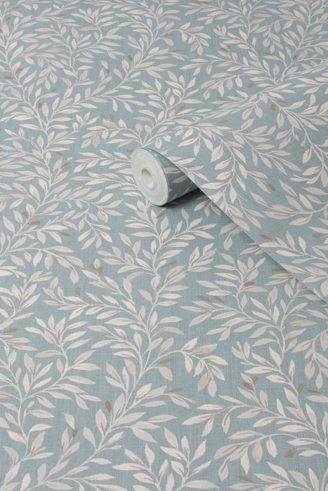 Next Wallpaper -  Ditsy Leaf Duck Egg