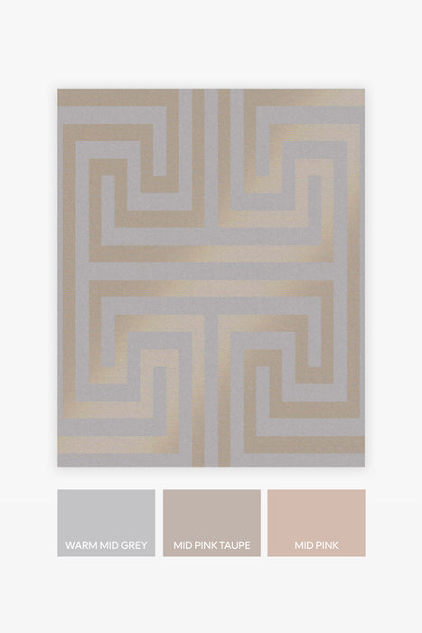 Next Wallpaper -  Metallic Greek Key Grey