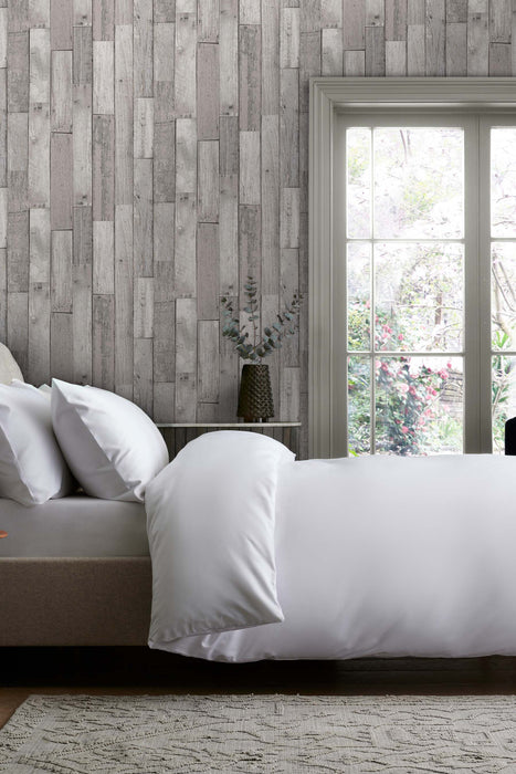 Next Wallpaper -  Distressed Wood Plank Grey