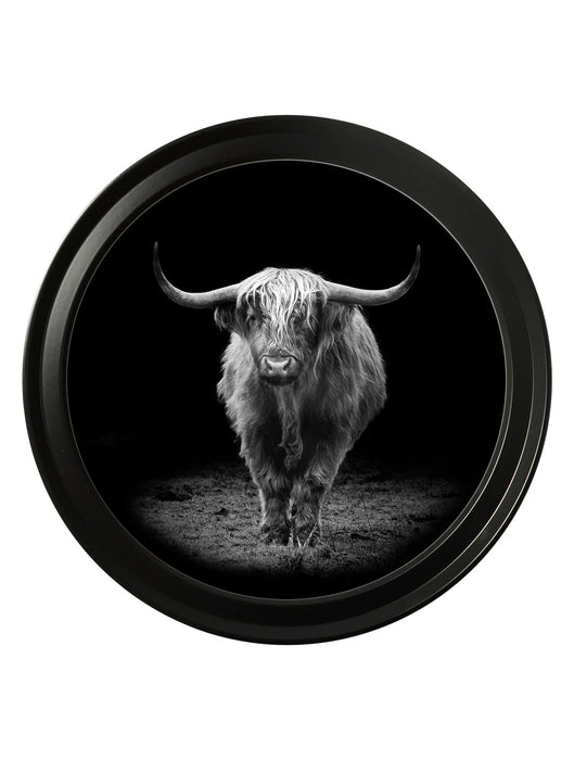 Round Framed Wildlife Photography - Highland Cow - 70 cm