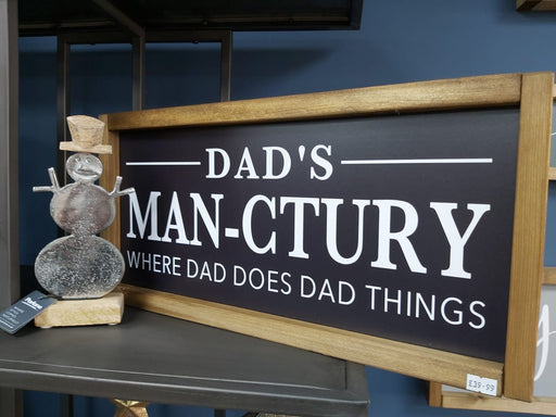 Rustic Handcrafted Signs - Dad's Man-ctuary - Decor Interiors -  House & Home