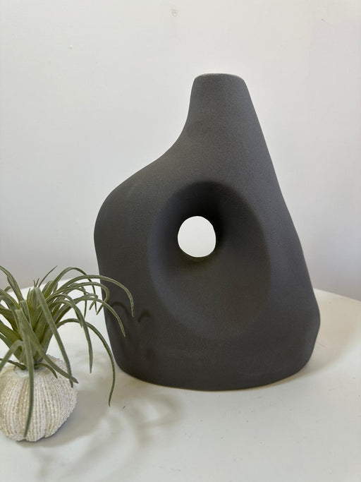 Stem Bud Vase, Dark Grey, Ceramic