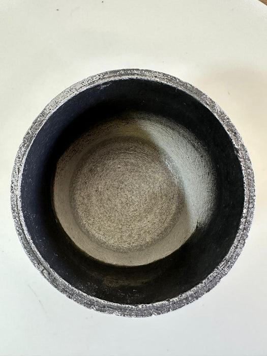 Celia Silver Cells Cement Plant Pot - 15 cm
