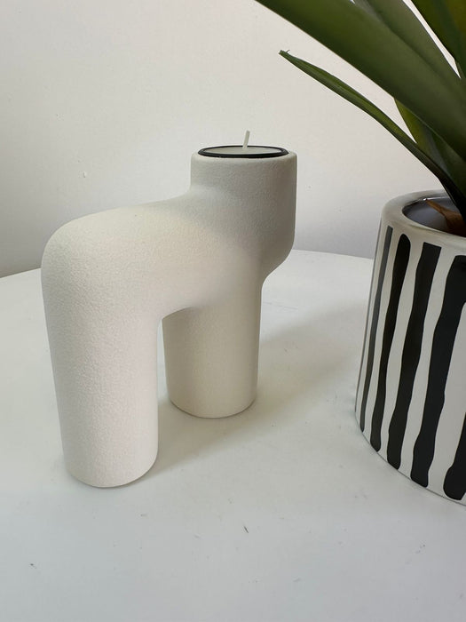 White Ceramic Candle /Tea Light Holder