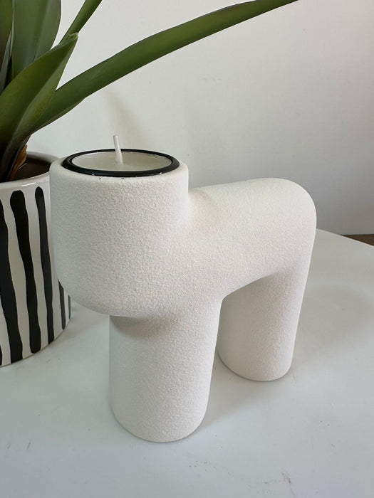 White Ceramic Candle /Tea Light Holder
