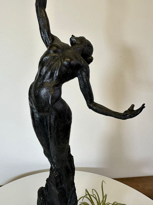 Coulter Dancing Woman Sculpture, Aged Black