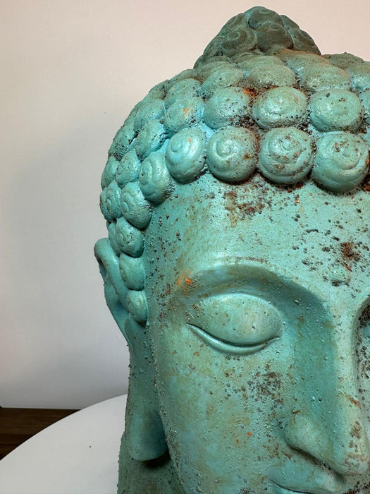 Outdoor Distressed Buddha Head - 50 x 25 cm