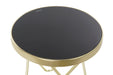 Gold Metal & Black Glass Side Table - Decor Interiors -  House & Home