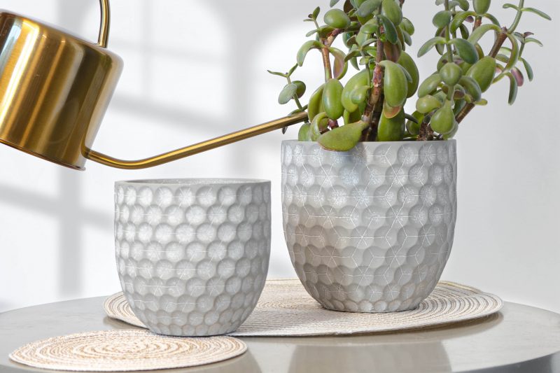 Grey Dandelion Ceramic Plant Pot - 16 cm