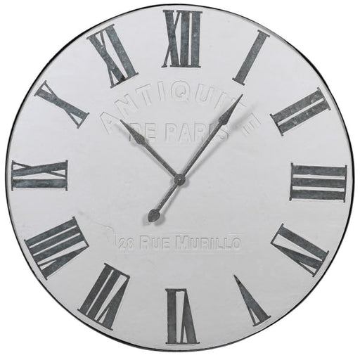 Antique French Style Black & White Metal Wall Clock - Decor Interiors -  House & Home
