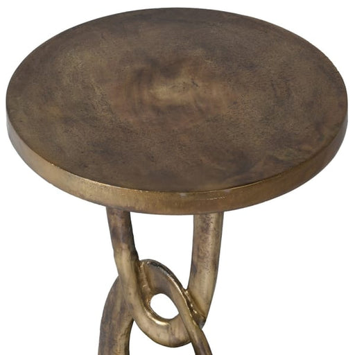Burnished Side Table, Aged Gold Link