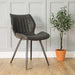 Alfa Vegan Leather Grey Ribbed Dining Chair - Decor Interiors -  House & Home