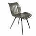 Alfa Vegan Leather Grey Ribbed Dining Chair - Decor Interiors -  House & Home