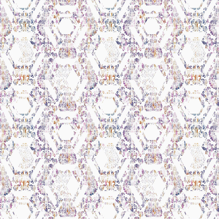 Graham & Brown Geo Damask Lilac Wallpaper