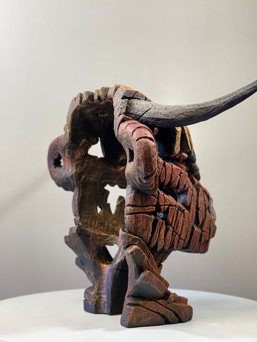 Edge Sculpture - Brown Highland Cow Bust by Matt Buckley