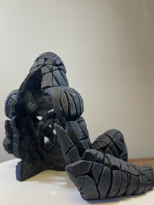 Black Sitting Gorilla Sculpture