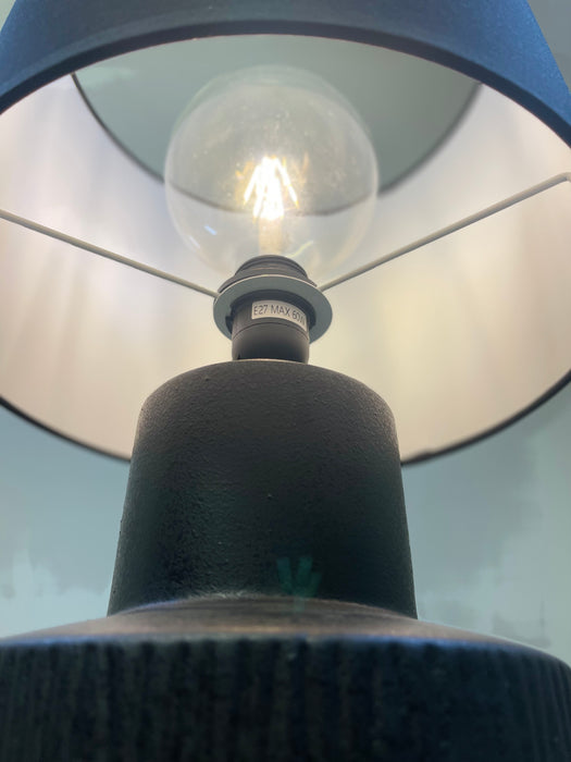 Modern Matt Black Table Lamp with Black Shade