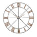 Antique Gold Metal & Wood Round Wall Clock - Decor Interiors -  House & Home