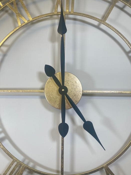 Battersea Skeleton Wall Clock, Aged Gold, Metal