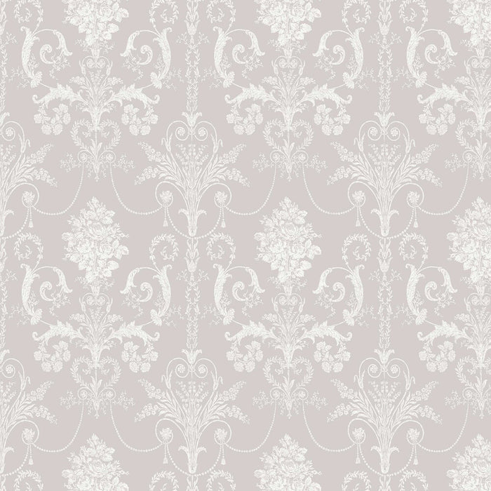 Laura Ashley Josette Wallpaper- White/ Dove Grey