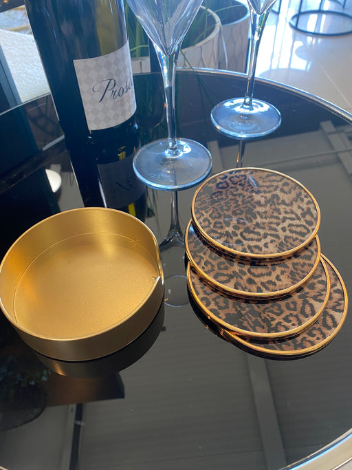 Leopard Print Coasters - set of 4 - Decor Interiors -  House & Home