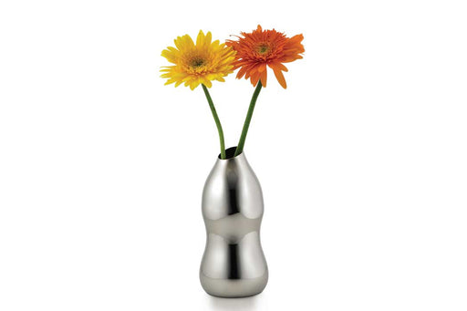 Stem  Bud Medium Vase, Cylinder, Silver, Metal  