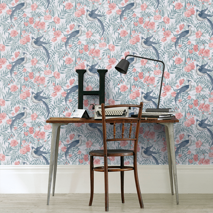 Laura Ashley Osterley Wallpaper - Rosewood