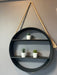 Rope Round Metal & Wood Wall Shelf - Decor Interiors -  House & Home